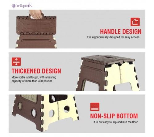 SUPER STRONG FOLDING STEP STOOL FOR ADULTS AND KIDS - 18 INCHES