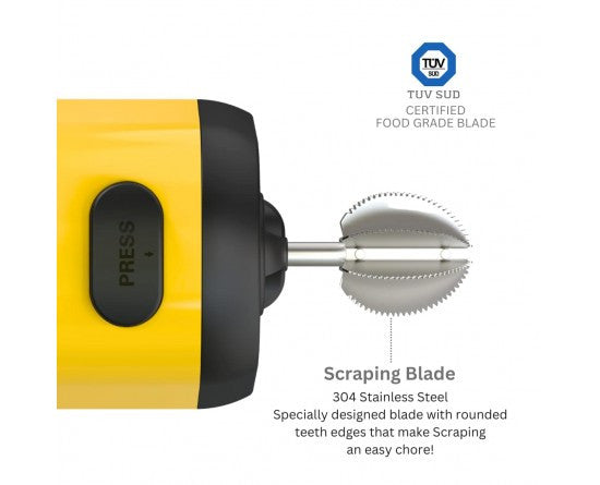 Brewine Coconut Scraper with Citrus Juice Press, YELLOW