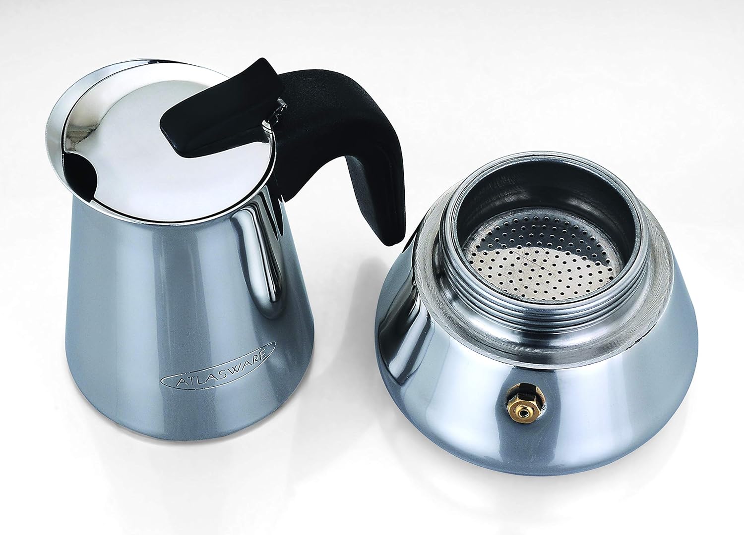 10 Cups Stainless Steel Coffee Maker (Silver) | Filter Coffee Black Tea Pot Compatible with Induction, Gas Stove | Durable Compact BPA Free Espresso Percolator for Home, Kitchen and Travel - Atlasware (Copy) (Copy) (Copy)