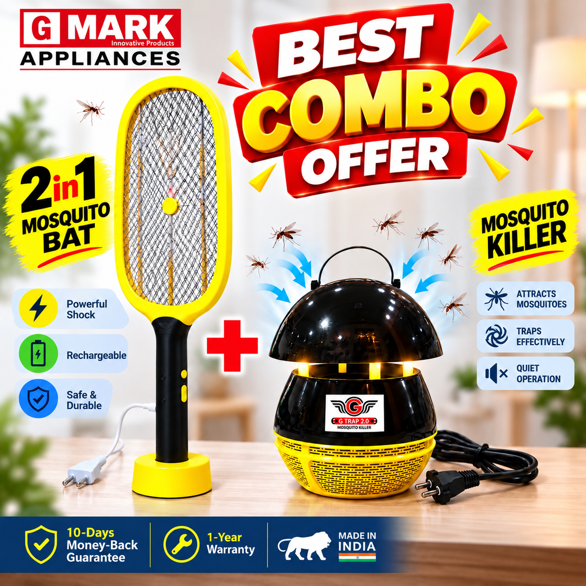 GTRAP BLACK + 2 IN 1 MOSQUITO BAT  (COMBO OFFER)