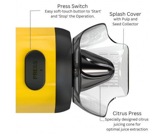 Brewine Coconut Scraper with Citrus Juice Press, YELLOW
