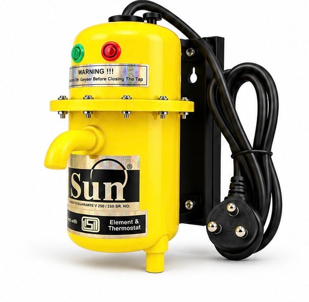 SUN INSTANT WATER HEATER - NON TRIPPER -YELLOW (ORIGINAL)