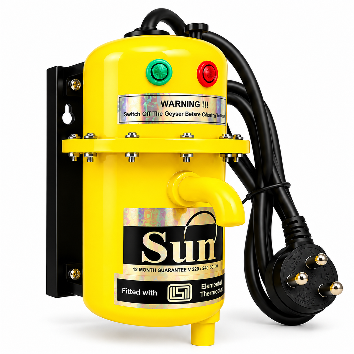 SUN INSTANT WATER HEATER - NON TRIPPER -YELLOW (ORIGINAL)