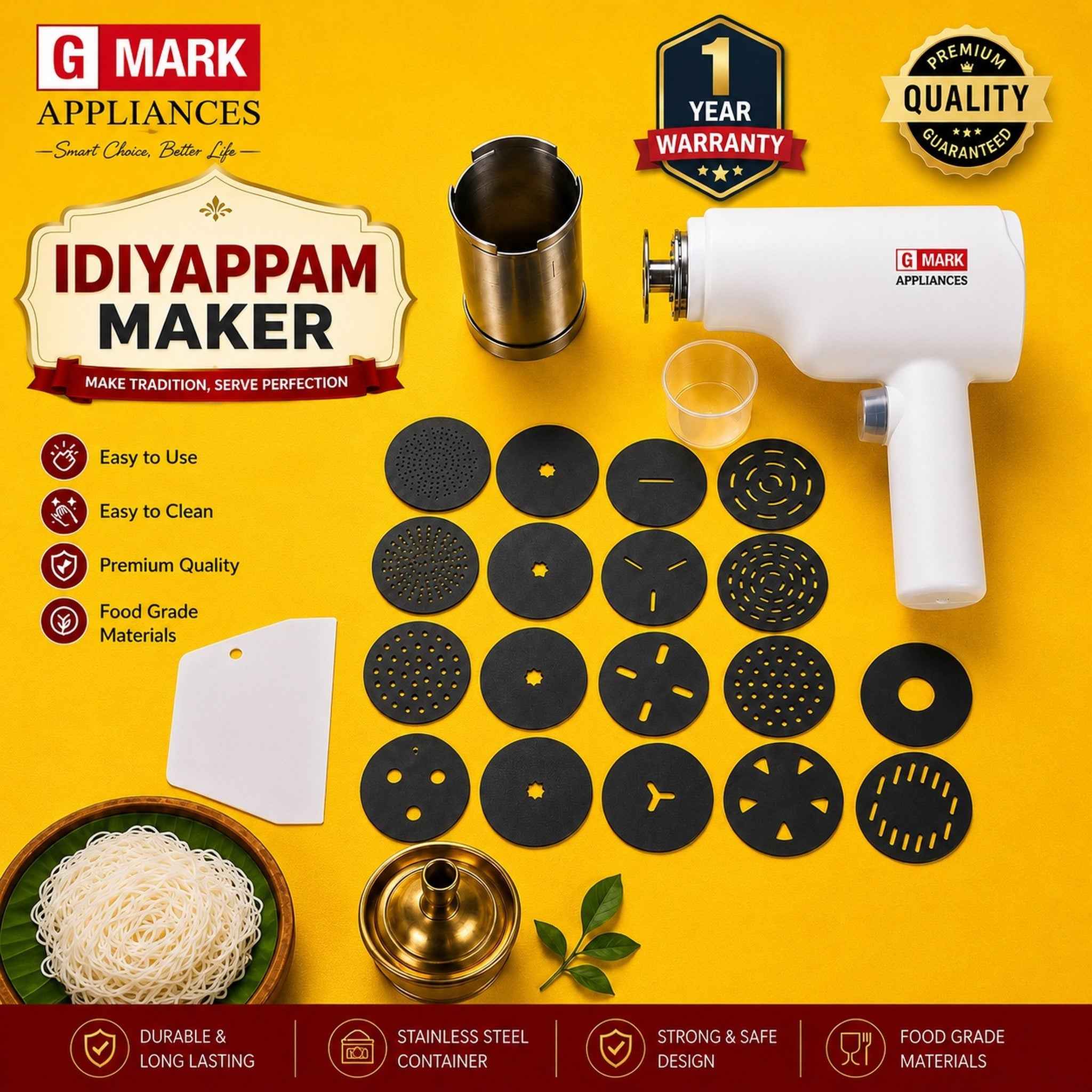 IDIYAPPAM MAKER RECHARGEABLE-WHITE-  handy
