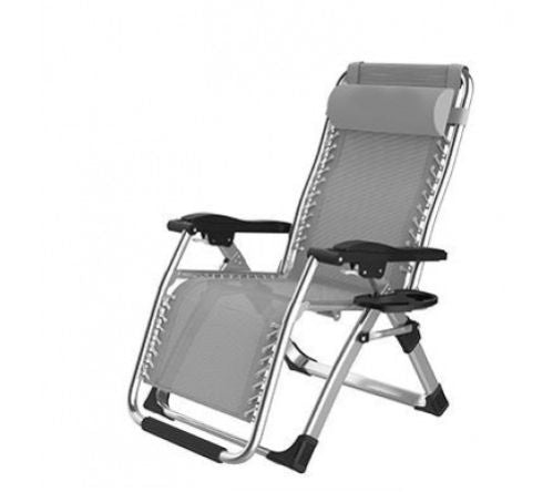 ZERO GRAVITY CHAIR FASHION MODERN PORTABLE FOLDING CAMPING CHAIR RECLINER OUTDOOR FOLDING EASY CHAIR (MEDIUM, BLACK)