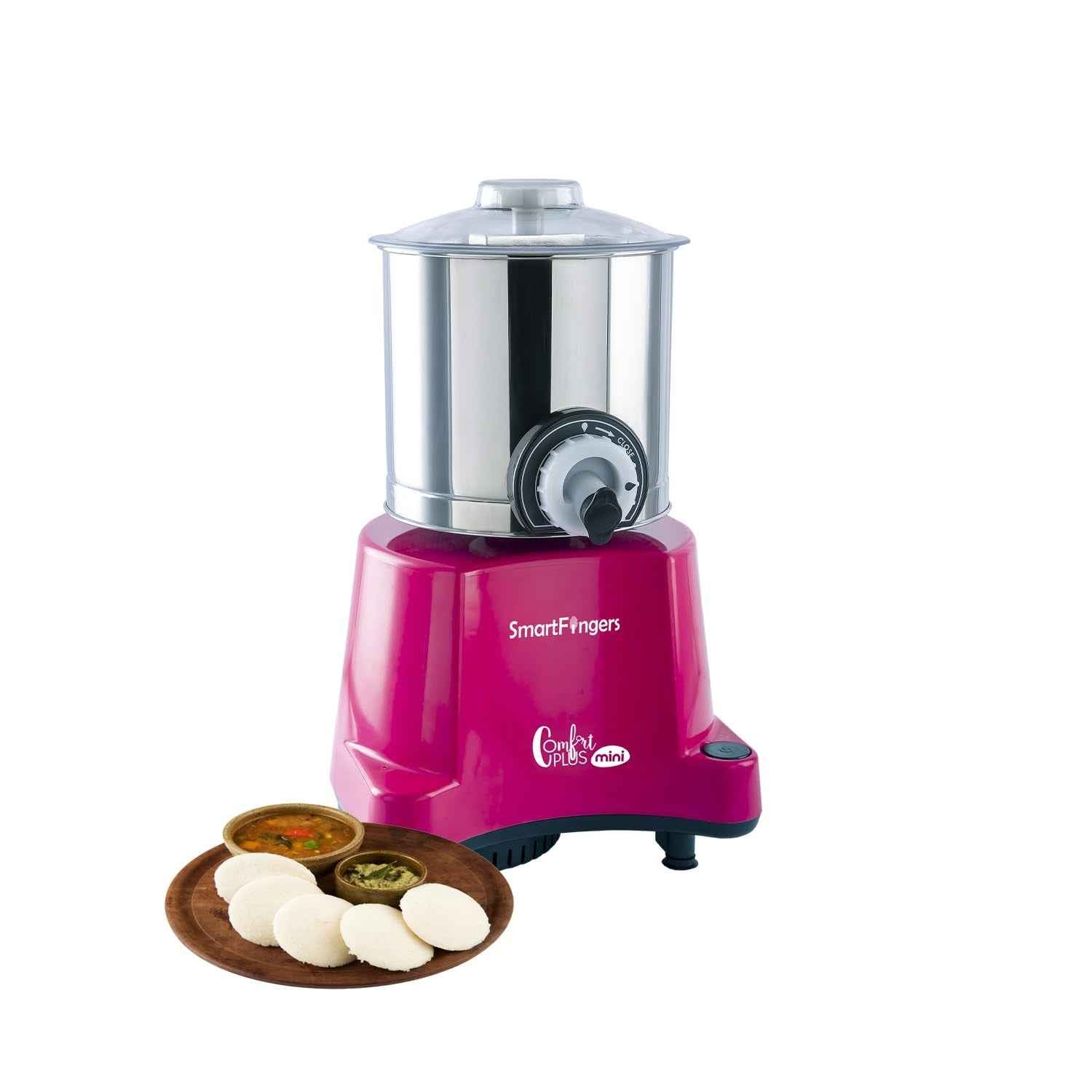 2 Liter-White/SmartFingers Comfort Plus Table Top Magic Wet Grinder 230V 50hz( COCONUT SCRAPPER WITHOUT PLATE + ATTAKNEADER)