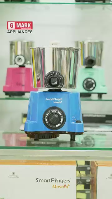 2 Liter-Blue/MASALA PLUS SmartFingers Table Top Masala Wet Grinder 230V 50hz (COCONUT SCRAPPER WITHOUT PLATE + ATTA KNEADER)
