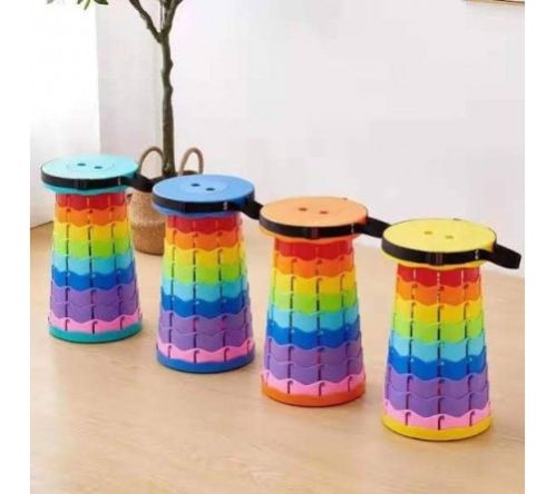 SUPER STRONG FOLDING COLLAPSIBLE TELESCOPING STOOL WITH LOAD CAPACITY 100KGS, PORTABLE RETRACTABLE STOOL