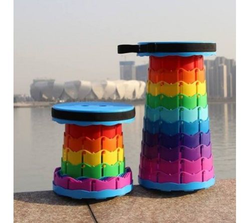 SUPER STRONG FOLDING COLLAPSIBLE TELESCOPING STOOL WITH LOAD CAPACITY 100KGS, PORTABLE RETRACTABLE STOOL
