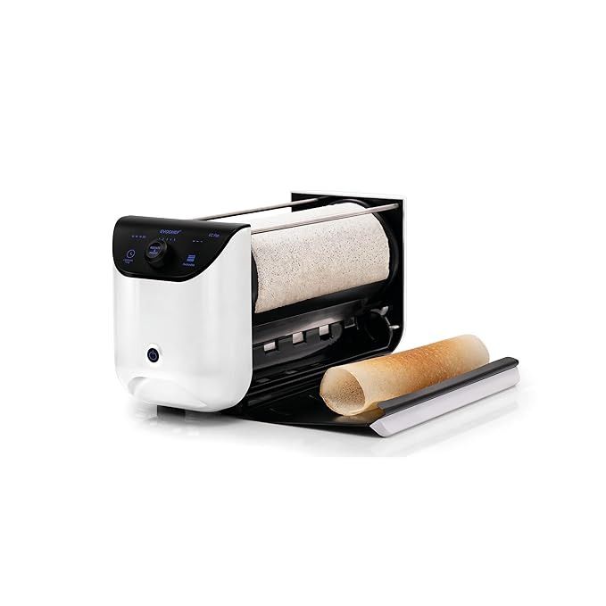 EVOCHEF EC Flip Automatic Dosa Maker, 1-Minute Dosas, 360° Food Grade Coated Roller, Easy Cooking Time & Thickness Control, Touch Controls, Compact & Portable, 1600W, 1 Year Warranty, White