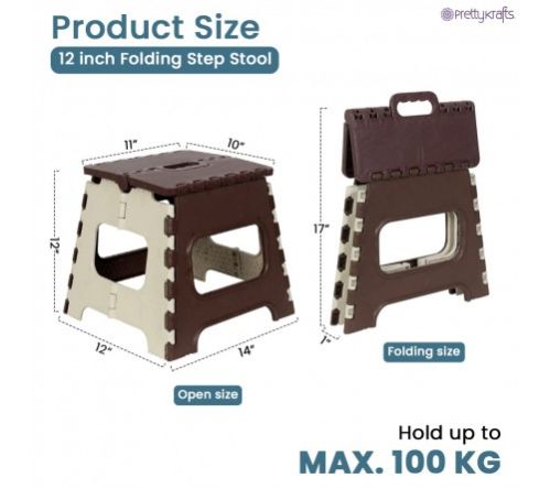 SUPER STRONG FOLDING STEP STOOL FOR ADULTS AND KIDS - 12 INCHES