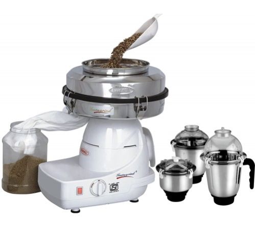 COOKWELL INSTAGRIND MIXER GRINDER & FLOUR MILL WITH 3 JARS, WHITE