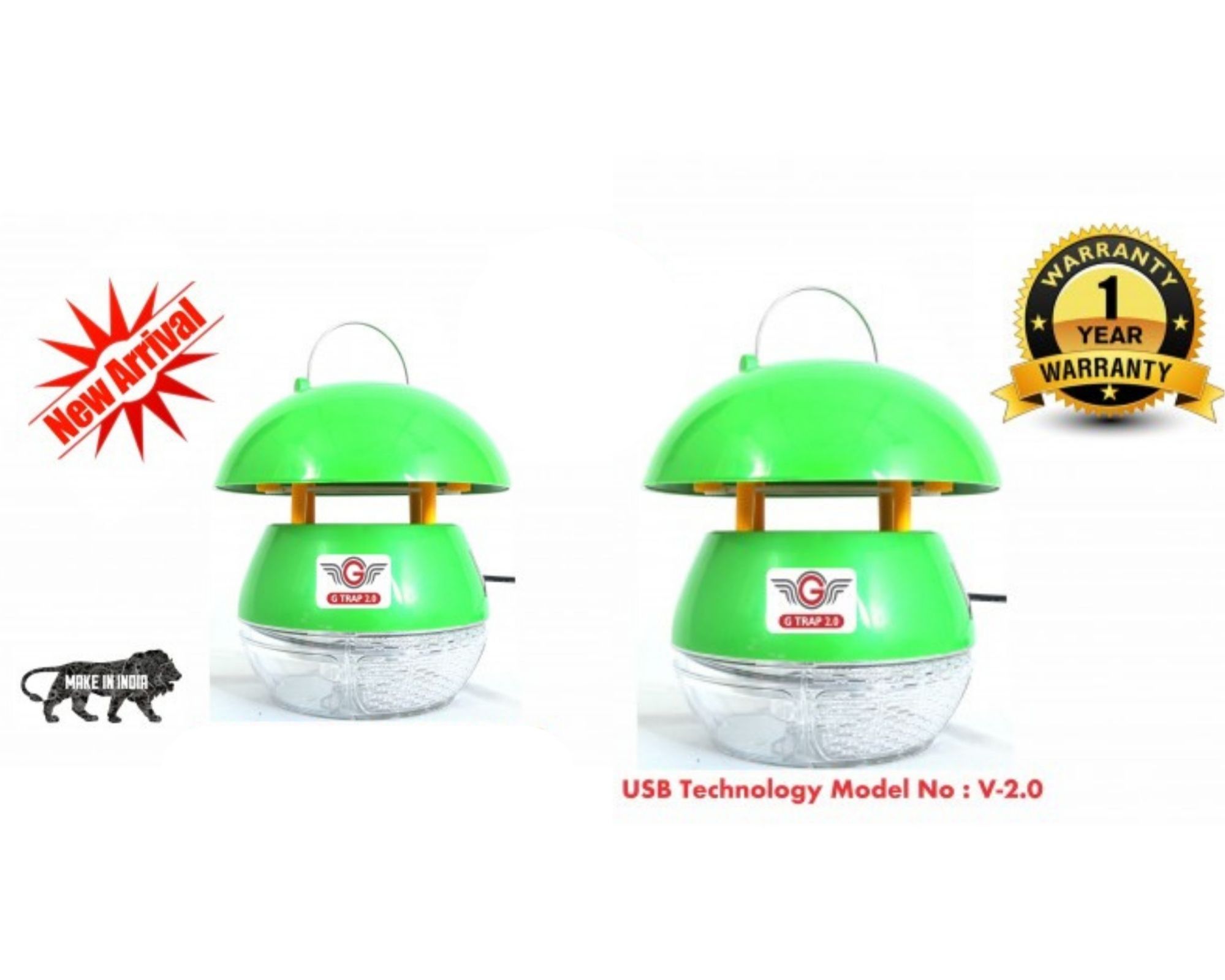 GTRAP MOSQUITO KILLER V 2.0 GREEN - USB (1+1 COMBO OFFER)-ADAPTER NOT INCLUDED